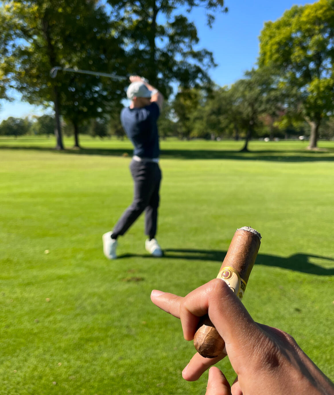 Golfer hitting a shot